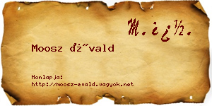Moosz Évald névjegykártya